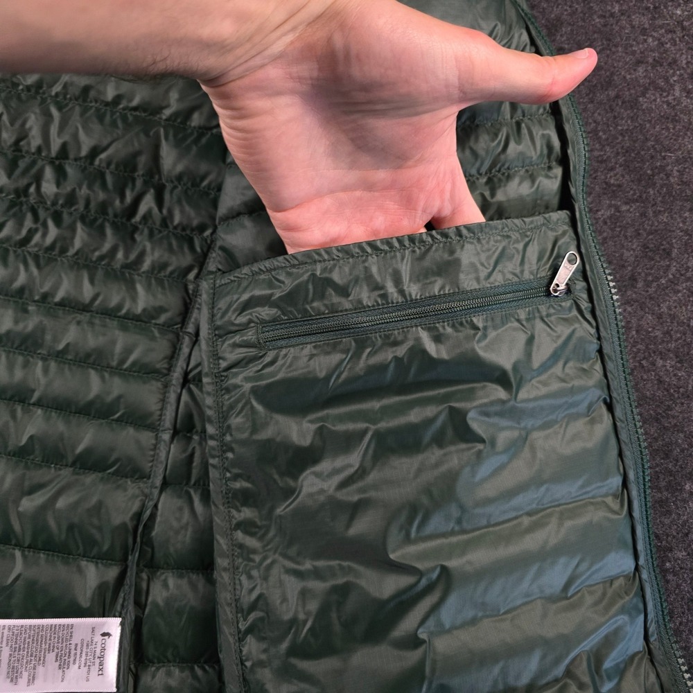 Cotopaxi Green Fuego Down Hooded Jacket Cargo Stripes 800 FP Colorblock Womens S - Picture 16 of 16
